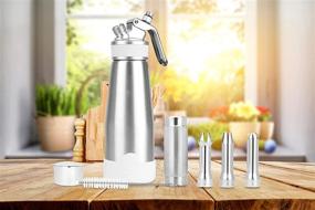 img 3 attached to 🍨 SimpleUnity Professional Aluminum Whipped Cream Dispenser - Leakproof 1-Pint Cream Whipper with Non-Slip Silicone Bottom - Full Metal Whipped Cream Maker - N2O Chargers Not Included