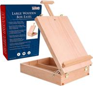 🎨 u.s. art supply newport large adjustable wood table sketchbox easel, paint palette, premium beechwood - portable wooden artist desktop case - convenient storage for art paint, markers, sketch pad - drawing painting logo