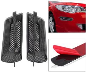 img 2 attached to Enhance Your Car's Style with Qiilu 2pcs Car Side Air Flow Vent: Universal Fender Intake Grille Vent Hole Cover Decoration Sticker in Sleek Black Carbon Fiber