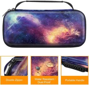 img 2 attached to 🎮 Fintie Carrying Case for Nintendo Switch OLED Model 7.0''/Switch 6.2'', Portable Protective Cover Storage Bag with 10 Game Card Slots & Inner Pocket for Switch Console Joy-Con, Galaxy - Enhanced SEO