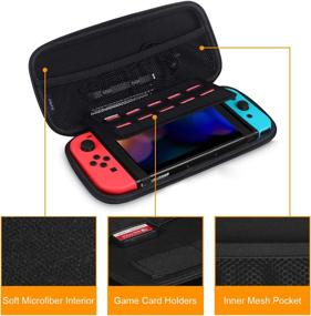 img 3 attached to 🎮 Fintie Carrying Case for Nintendo Switch OLED Model 7.0''/Switch 6.2'', Portable Protective Cover Storage Bag with 10 Game Card Slots & Inner Pocket for Switch Console Joy-Con, Galaxy - Enhanced SEO