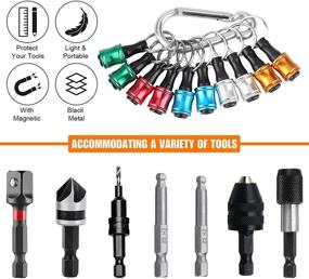 img 3 attached to Linkstyle 10PCS 1/4Inch Hex Shank Screwdriver Bits Holder Extension Bar Keychain Screw Adapter Drill Change Hand-Held Screwdrivers And Drill Bits Holder Portable(5 Colors)