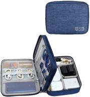 🔌 компактный голубой органайзер кабелей для путешествий: трехуровневые сумки для организации электроники для usb и зарядных устройств. логотип