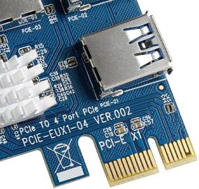 img 2 attached to 💻 JMT PCI-E 1x в 16x адаптер - PCI-Express 1 в 4 слота PCIe USB3.0 Адаптер порта USB3.0 Мультипликатор карта для майнинга BTC Bitcoin (синий)