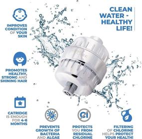 img 1 attached to 🚿 15 Stage Shower Filter: Eliminate Chlorine & Hard Water with Water Softener - Chrome Shower Head Filter + 2 Replaceable Cartridges