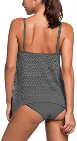 img 1 attached to Nicetage Layered Swimsuit Tankini 41962 - Black Women's Swimwear & Cover Ups