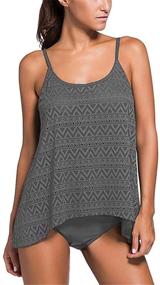 img 3 attached to Nicetage Layered Swimsuit Tankini 41962 - Black Women's Swimwear & Cover Ups