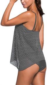 img 2 attached to Nicetage Layered Swimsuit Tankini 41962 - Black Women's Swimwear & Cover Ups