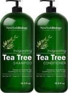 deep cleansing tea tree shampoo and conditioner set for dandruff relief and hair growth - new york biology, 16.9 fl oz logo