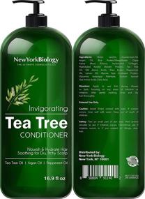 img 2 attached to Deep Cleansing Tea Tree Shampoo and Conditioner Set for Dandruff Relief and Hair Growth - New York Biology, 16.9 fl Oz