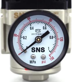 img 1 attached to 💨 SNS AR3000-N02 1/4 NPT Female Thread Air Pressure Regulator, Adjustable 0-150 PSI, with Bracket and Gauge