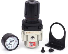 img 2 attached to 💨 SNS AR3000-N02 1/4 NPT Female Thread Air Pressure Regulator, Adjustable 0-150 PSI, with Bracket and Gauge