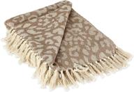 🐆 stylish dii bold eclectic leopard woven throw blanket, 50x60, chic white design logo