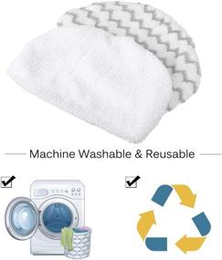 img 2 attached to 🧼 4-Pack Microfiber Steam Mop Pads Replacement for Bissell Powerfresh 1440/1540/1806/1940/2075A Series (Zigzag & White)