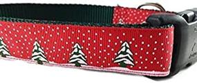 img 2 attached to 🎄 Caninedesign Christmas Dog Collar: Festive Trees, Red & Green, 1 inch Wide Nylon, Adjustable for Medium and Large Dogs