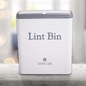 img 2 attached to SAVVY & CHIC Laundry Room Organizer - Small Trash Bin with Lid - Magnetic or Wall Mountable Mini Garbage Storage, Warm White