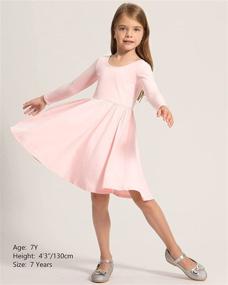 img 2 attached to 👗 Showcase Casual A-Line Twirly Skater Dress for School Party - Toddler/Girls Long Sleeve