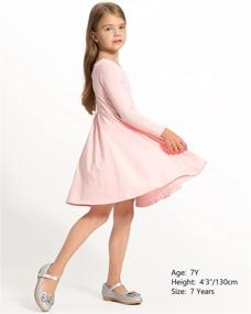 img 1 attached to 👗 Showcase Casual A-Line Twirly Skater Dress for School Party - Toddler/Girls Long Sleeve