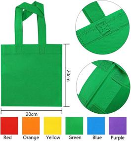 img 3 attached to 🛍️ ELCOHO 30 Pieces Non-Woven Party Bags - Reusable Gift Bags, Grocery Bags, Goodie Tote Bags with Handles for Party Favors - 8x8 Inches