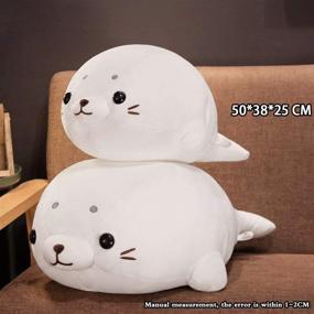 img 4 attached to 🥰 Adorable 19.6'' Chubby Seal Plush Stuffed Animal: Kawaii Soft Toy Pillow, Perfect Gift for Adults!