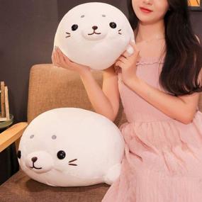 img 3 attached to 🥰 Adorable 19.6'' Chubby Seal Plush Stuffed Animal: Kawaii Soft Toy Pillow, Perfect Gift for Adults!