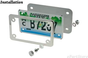 img 3 attached to LFPartS Motorcycle Stainless Steel License Plate Frame Motorcycle License Backing Plate Set