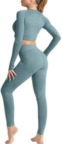 img 2 attached to HYZ Seamless Outfits Workout Darkgreen
