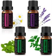 🌿 greensleeves lavender, chamomile, tea tree, and peppermint essential oils - pure aromatherapy gift kits (4pack), 10ml size logo