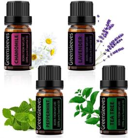 img 4 attached to 🌿 GREENSLEEVES Lavender, Chamomile, Tea Tree, and Peppermint Essential Oils - Pure Aromatherapy Gift Kits (4Pack), 10ml Size