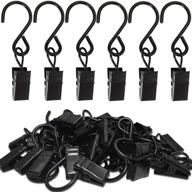🔗 amzseven 50 pack stainless steel s hooks curtain clips - hanging clips for party lights, gutter hangers, photo camping tents, art and craft display, garden decoration - 2.4 inch long, black logo