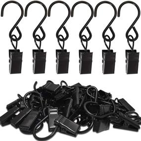 img 4 attached to 🔗 AMZSEVEN 50 Pack Stainless Steel S Hooks Curtain Clips - Hanging Clips for Party Lights, Gutter Hangers, Photo Camping Tents, Art and Craft Display, Garden Decoration - 2.4 Inch Long, Black