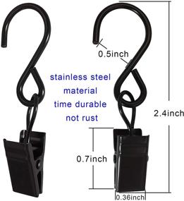 img 3 attached to 🔗 AMZSEVEN 50 Pack Stainless Steel S Hooks Curtain Clips - Hanging Clips for Party Lights, Gutter Hangers, Photo Camping Tents, Art and Craft Display, Garden Decoration - 2.4 Inch Long, Black