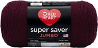 🧶 red heart super saver jumbo yarn in claret: premium quality crafting thread for your projects logo