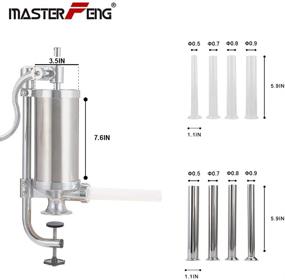 img 3 attached to 🌭 MASTER FENG Sausage Stuffer: Efficient Stainless Steel Homemade Sausage Maker with 8 Stuffing Tubes