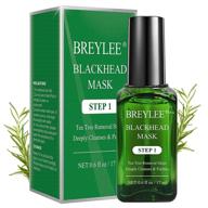 🌿 breylee tea tree oil blackhead remover mask - deep cleansing pore strips for blackhead removal (17ml, 0.6 fl oz) with 100 pcs strip paper logo