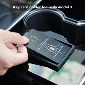 img 3 attached to 🔒 Enhance Security with [1+2 Pack] Key Card Holder & Webcam Cover for Tesla Model 3 KIWISMART: Anti-Slip Console Protector Pad & Privacy Cover for Model Y Accessories