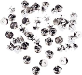 img 3 attached to Enhance Your Accessories with Canomo 50 Pairs Butterfly Clutch Tie Tacks Pin Backs: 10mm Blank Pins in Stunning Silver