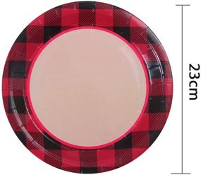 img 3 attached to 🔴 Aneco 60-Piece Red and Black Plaid Paper Plates: Disposable Round Dinnerware for Parties, 9 Inches
