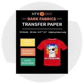 img 4 attached to 👕 20 Sheets of HTVRONT Heat Transfer Paper for T-Shirts: Printable Iron-On Transfer Vinyl, 8.5" X 11" - Vivid Colors & Long-Lasting Results on Dark Fabrics