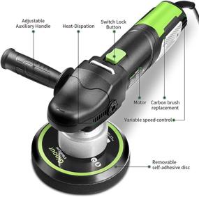 img 3 attached to 🔩 Ginour 900W 6-inch Variable Speed Dual-Action Random Orbit Car Buffer Polisher with D-Handle &amp; Side Handle: 6400RPM, Packing Bag, 5 Foam Discs for Car Polishing and Waxing