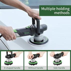 img 2 attached to 🔩 Ginour 900W 6-inch Variable Speed Dual-Action Random Orbit Car Buffer Polisher with D-Handle &amp; Side Handle: 6400RPM, Packing Bag, 5 Foam Discs for Car Polishing and Waxing