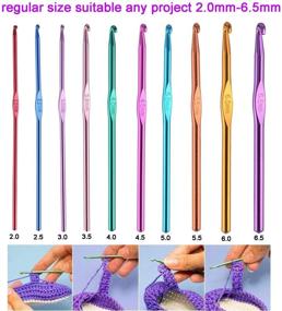 img 2 attached to 🧶 100Pcs Multicolor Aluminum Crochet Hooks Set with Case - KOKNIT, Complete Knitting & Crochet Supplies for Beginner Crocheting, Crochet Hook Needles