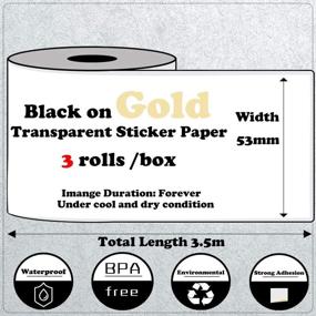 img 3 attached to Phomemo Printer Paper- Adhesive Transparent Gold Thermal Labels