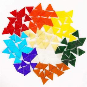 img 2 attached to 🔶 200g Assorted Stained Glass Mosaic Tile Triangle 0.6x0.6 inch - Perfect for DIY Crafts, Plates, Frames, Flowerpots, Jewelry, and More!