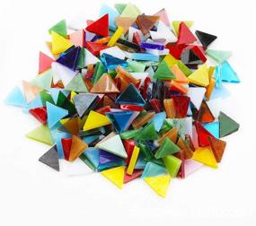 img 1 attached to 🔶 200g Assorted Stained Glass Mosaic Tile Triangle 0.6x0.6 inch - Perfect for DIY Crafts, Plates, Frames, Flowerpots, Jewelry, and More!