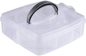 img 1 attached to Convenient Plastic Craft Organizer Box: 6 Compartments, 6 Inches, 2-pack