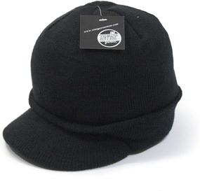 img 1 attached to The Vintage Year Sports Visor Billed Knit Cuff Beanie with Radar Design