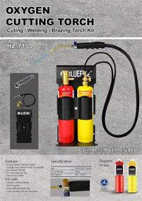 img 1 attached to 🔥 BLUEFIRE Oxygen MAPP/Propane Cutting Torch Kit: Free Accessory Flint Lighter & Cylinder Holder Rack. Dual Fuel Welding, Brazing, Soldering. (Cylinders Not Included)