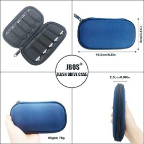 img 1 attached to 💼 JBOS EVA Hard Storage Bag - USB Flash Drive Case Electronic Accessories Organizer Holder for Flash Drive, Thumb Drive, Pen Drive, Jump Drive (Blue)