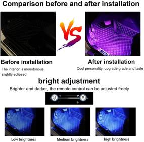 img 1 attached to 🚗 Smart App Controlled RGB LED Car Interior Lights, Multicolor Ambient Lighting Kits with Music Sync Rhythm, Sound Active Function, Wireless Remote Control - 16 Million Colors for Cars and SUVs